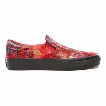 Női Vans Festival Satin Classic Slip-on Cipő VA7894605 Piros/Fekete